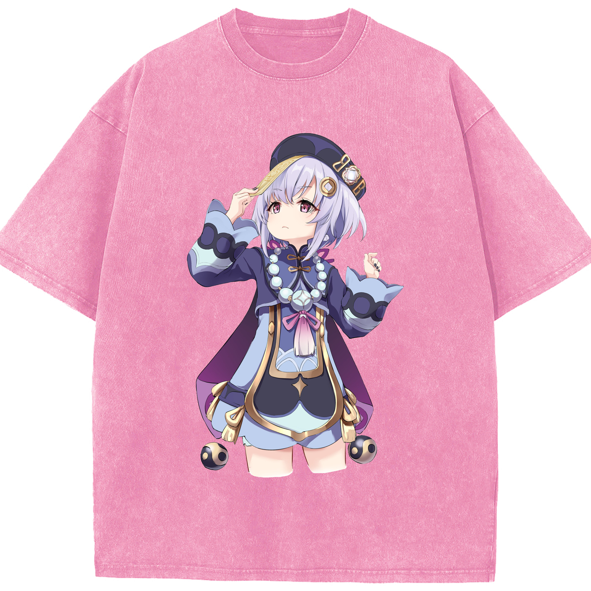 げんし神 七七 なな  genshin Nana 綿100% ヴィンテージ風 半袖Tシャツ（フロントプリント）